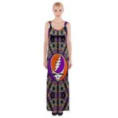 Gratefuldead Grateful Dead Pattern Thigh Split Maxi Dress