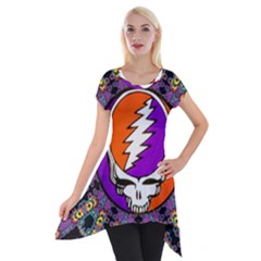 Gratefuldead Grateful Dead Pattern Short Sleeve Side Drop Tunic