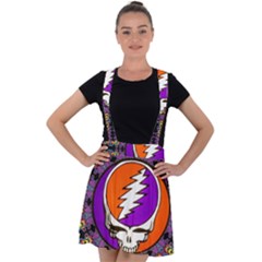 Gratefuldead Grateful Dead Pattern Velvet Suspender Skater Skirt