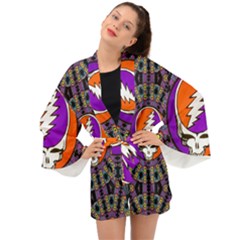 Gratefuldead Grateful Dead Pattern Long Sleeve Kimono by Sarkoni