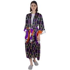 Gratefuldead Grateful Dead Pattern Maxi Satin Kimono