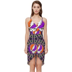 Gratefuldead Grateful Dead Pattern Wrap Frill Dress