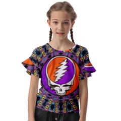 Gratefuldead Grateful Dead Pattern Kids  Cut Out Flutter Sleeves