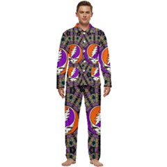 Gratefuldead Grateful Dead Pattern Men s Long Sleeve Velvet Pocket Pajamas Set by Sarkoni