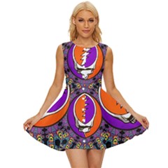 Gratefuldead Grateful Dead Pattern Sleeveless Button Up Dress