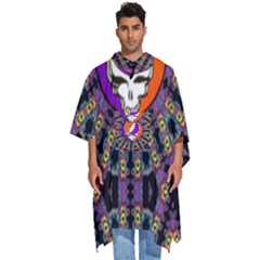 Gratefuldead Grateful Dead Pattern Men s Hooded Rain Ponchos