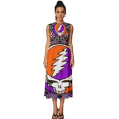 Gratefuldead Grateful Dead Pattern Sleeveless Round Neck Midi Dress