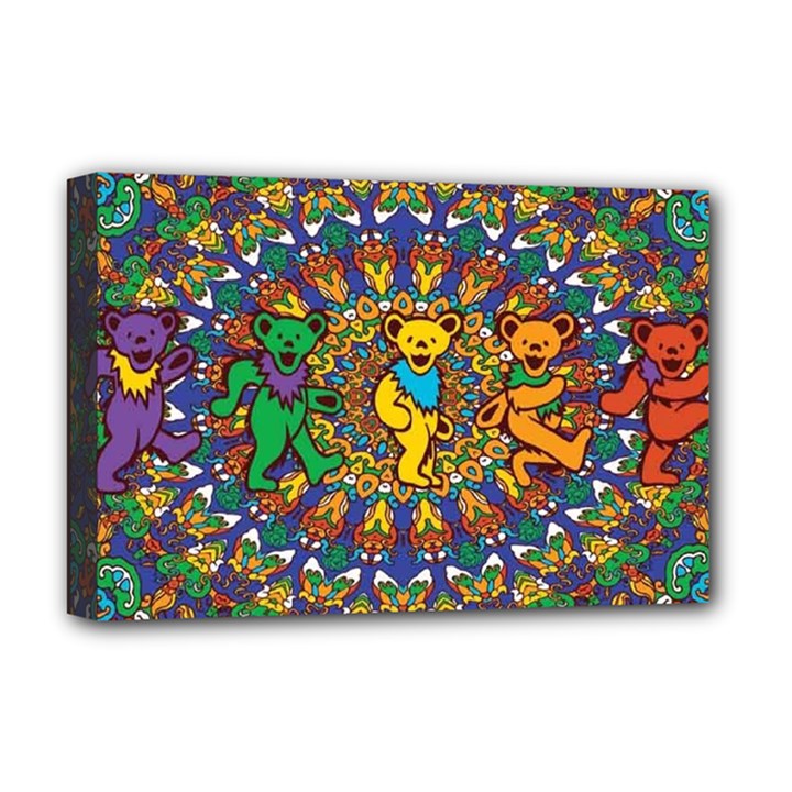 Grateful Dead Pattern Deluxe Canvas 18  x 12  (Stretched)