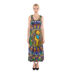 Grateful Dead Pattern Sleeveless Maxi Dress