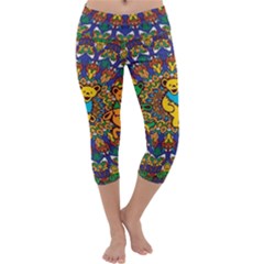 Grateful Dead Pattern Capri Yoga Leggings