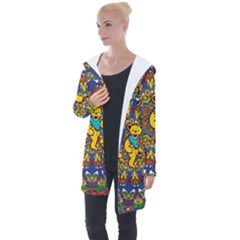 Grateful Dead Pattern Longline Hooded Cardigan