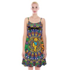 Grateful Dead Pattern Spaghetti Strap Velvet Dress