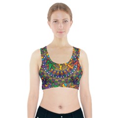 Grateful Dead Pattern Sports Bra With Pocket