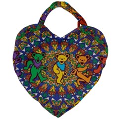 Grateful Dead Pattern Giant Heart Shaped Tote