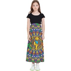 Grateful Dead Pattern Kids  Flared Maxi Skirt by Sarkoni