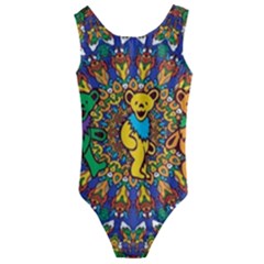 Grateful Dead Pattern Kids  Cut-Out Back One Piece Swimsuit