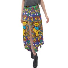 Grateful Dead Pattern Velour Split Maxi Skirt