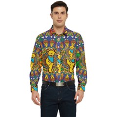 Grateful Dead Pattern Men s Long Sleeve Pocket Shirt  by Sarkoni