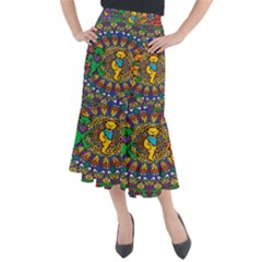 Grateful Dead Pattern Midi Mermaid Skirt