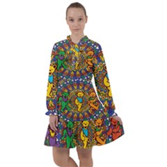 Grateful Dead Pattern All Frills Chiffon Dress