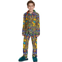 Grateful Dead Pattern Kids  Long Sleeve Velvet Pajamas Set