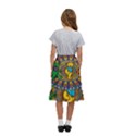 Grateful Dead Pattern Kids  Ruffle Flared Wrap Midi Skirt View4