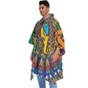 Grateful Dead Pattern Men s Hooded Rain Ponchos View2