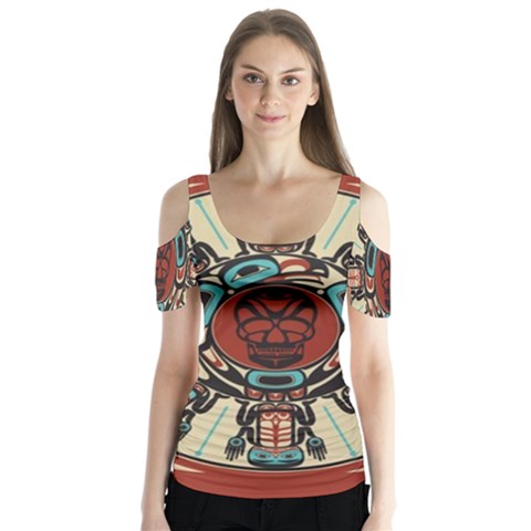 Grateful-dead-pacific-northwest-cover Butterfly Sleeve Cutout T-shirt  by Sarkoni