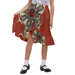 Grateful-dead-pacific-northwest-cover Kids  Ruffle Flared Wrap Midi Skirt by Sarkoni