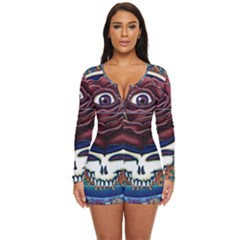 Grateful-dead-ahead-of-their-time Long Sleeve Boyleg Swimsuit