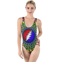 Grateful Dead High Leg Strappy Swimsuit