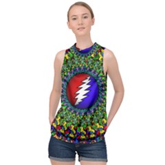 Grateful Dead High Neck Satin Top