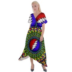 Grateful Dead Cross Front Sharkbite Hem Maxi Dress