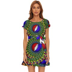 Grateful Dead Puff Sleeve Frill Dress