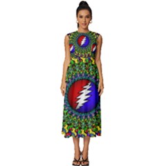 Grateful Dead Sleeveless Round Neck Midi Dress