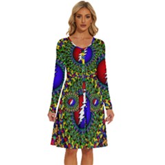 Grateful Dead Long Sleeve Dress With Pocket