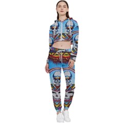 Grateful Dead Wallpapers Cropped Zip Up Lounge Set by Sarkoni