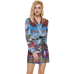 Grateful Dead Wallpapers Long Sleeve Satin Robe by Sarkoni