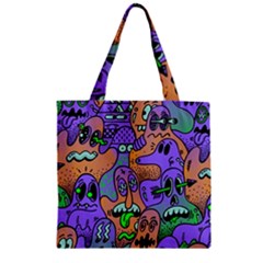 Trippy Aesthetic Halloween Zipper Grocery Tote Bag