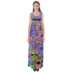 Trippy Aesthetic Halloween Empire Waist Maxi Dress