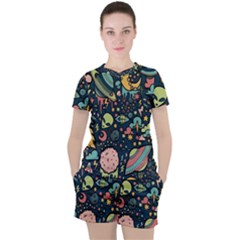 Alien Rocket Space Aesthetic Women s T-shirt And Shorts Set