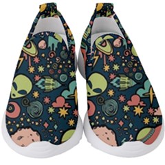 Alien Rocket Space Aesthetic Kids  Slip On Sneakers by Sarkoni