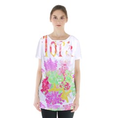 Floral T- Shirt Floral T- Shirt Skirt Hem Sports Top by EnriqueJohnson