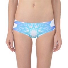 Flower Illustration T- Shirt Beautiful And Artistic Blue Flower T- Shirt Classic Bikini Bottoms