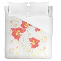 Flowers Illustration T- Shirtflowers T- Shirt Duvet Cover Double Side (queen Size)