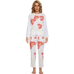 Flowers Illustration T- Shirtflowers T- Shirt Womens  Long Sleeve Lightweight Pajamas Set