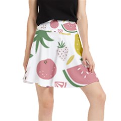 Fruits T- Shirt Funny Summer Fruits Collage Fruit Bright Colors T- Shirt Waistband Skirt by EnriqueJohnson