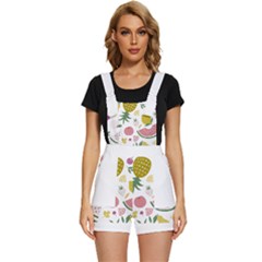 Fruits T- Shirt Funny Summer Fruits Collage Fruit Bright Colors T- Shirt Short Overalls