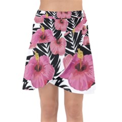 Hawaii T- Shirt Hawaian Floral Pattern T- Shirt Wrap Front Skirt