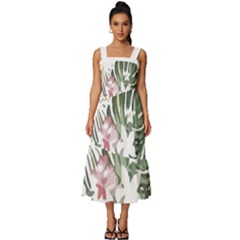 Hawaii T- Shirt Hawaii Bloom Creative T- Shirt Square Neckline Tiered Midi Dress